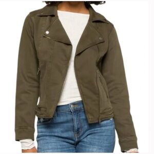Liverpool Bradford Moto Denim Jacket Olive xl